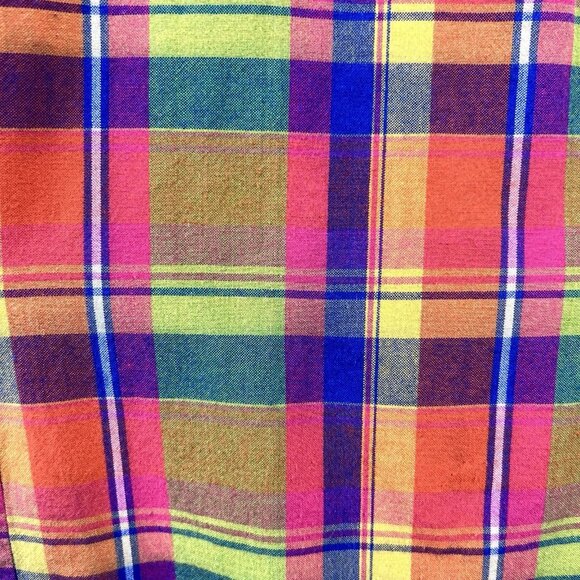 Carolina Colours Women’s 22W 3X Plaid Button Up Shirt Multi-Color Short Sleeve - Picture 11 of 15